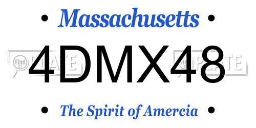 4DMX48 Massachusetts License Plate