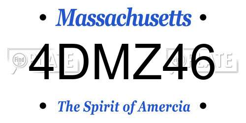 4DMZ46 Massachusetts License Plate