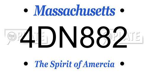 4DN882 Massachusetts License Plate