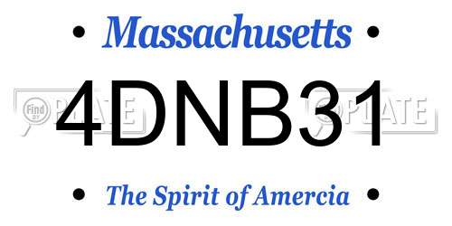 4DNB31 Massachusetts License Plate