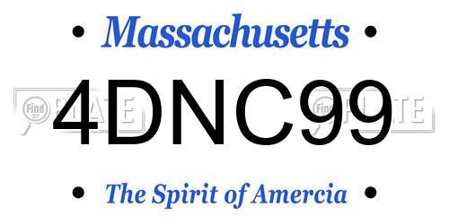4DNC99 Massachusetts License Plate