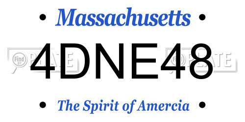 4DNE48 Massachusetts License Plate