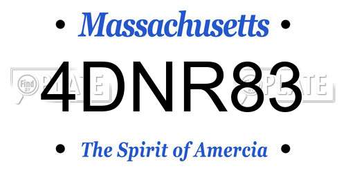 4DNR83 Massachusetts License Plate