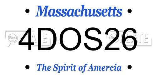 4DOS26 Massachusetts License Plate