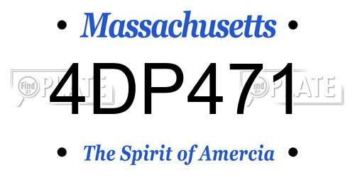 4DP471 Massachusetts License Plate