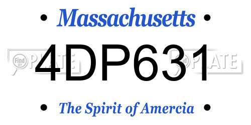4DP631 Massachusetts License Plate