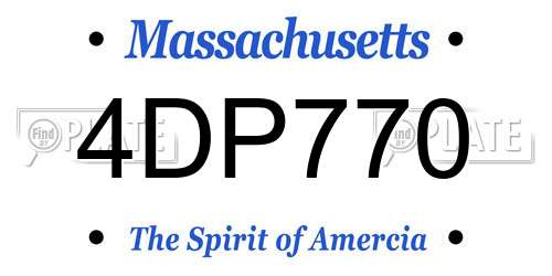 4DP770 Massachusetts License Plate