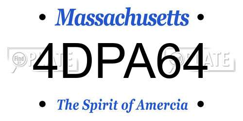 4DPA64 Massachusetts License Plate