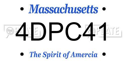 4DPC41 Massachusetts License Plate
