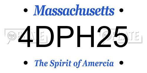 4DPH25 Massachusetts License Plate