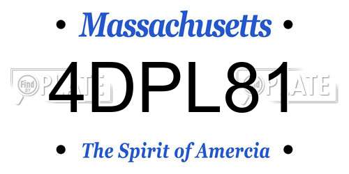 4DPL81 Massachusetts License Plate