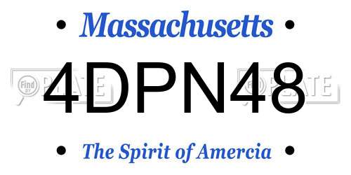 4DPN48 Massachusetts License Plate