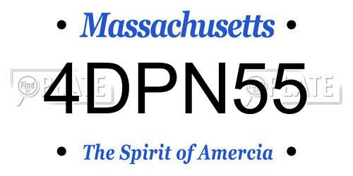 4DPN55 Massachusetts License Plate