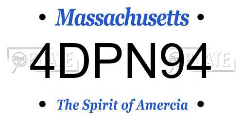 4DPN94 Massachusetts License Plate