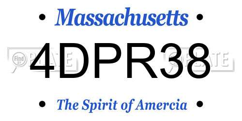 4DPR38 Massachusetts License Plate