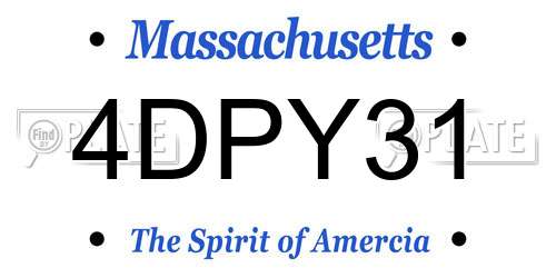4DPY31 Massachusetts License Plate