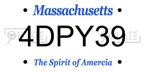 4DPY39 Massachusetts License Plate