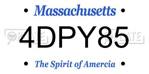 4DPY85 Massachusetts License Plate