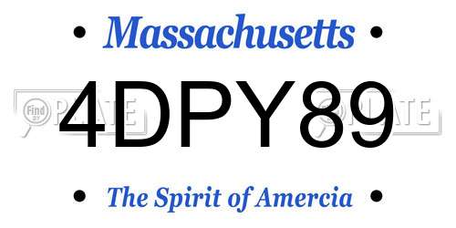 4DPY89 Massachusetts License Plate