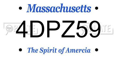 4DPZ59 Massachusetts License Plate