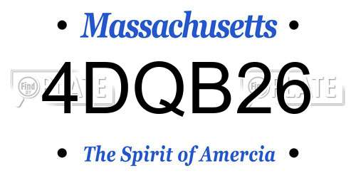 4DQB26 Massachusetts License Plate