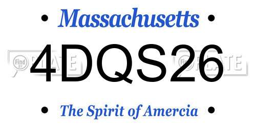 4DQS26 Massachusetts License Plate