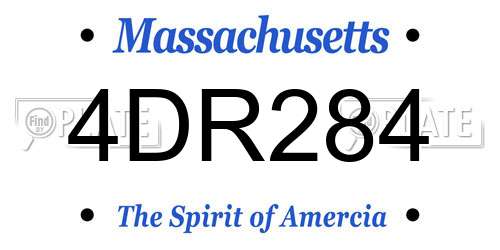 4DR284 Massachusetts License Plate