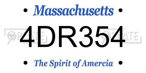4DR354 Massachusetts License Plate