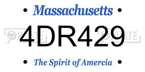4DR429 Massachusetts License Plate
