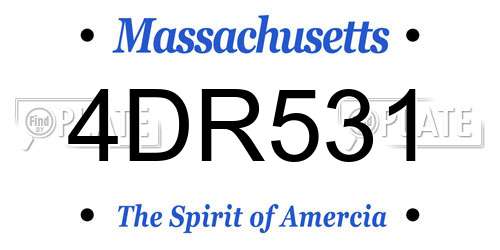 4DR531 Massachusetts License Plate