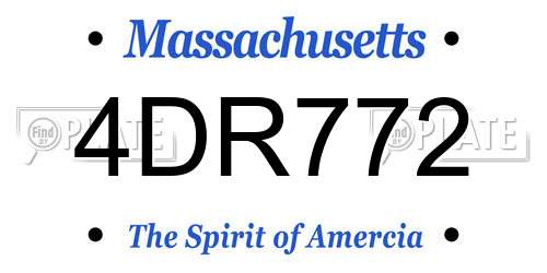 4DR772 Massachusetts License Plate