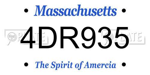 4DR935 Massachusetts License Plate