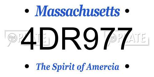 4DR977 Massachusetts License Plate
