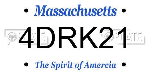 4DRK21 Massachusetts License Plate