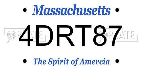 4DRT87 Massachusetts License Plate