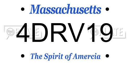 4DRV19 Massachusetts License Plate