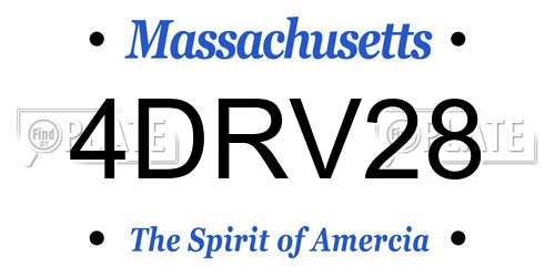 4DRV28 Massachusetts License Plate