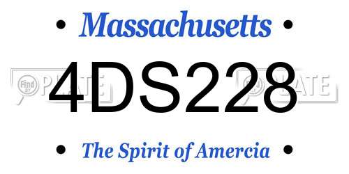 4DS228 Massachusetts License Plate