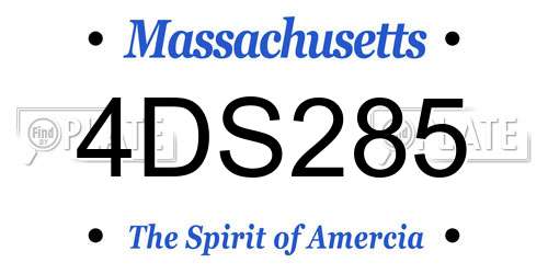 4DS285 Massachusetts License Plate