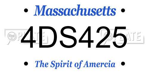 4DS425 Massachusetts License Plate