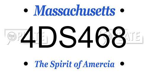 4DS468 Massachusetts License Plate