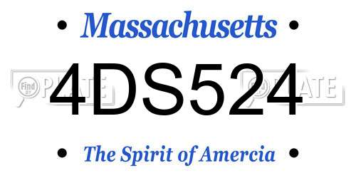 4DS524 Massachusetts License Plate