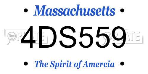 4DS559 Massachusetts License Plate