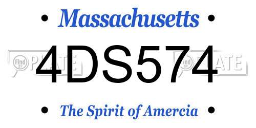 4DS574 Massachusetts License Plate