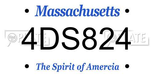 4DS824 Massachusetts License Plate
