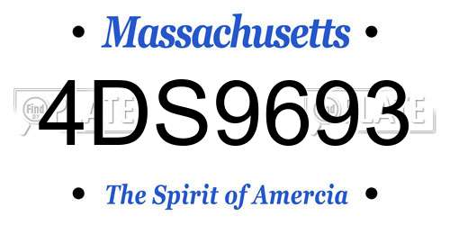 4DS9693 Massachusetts License Plate