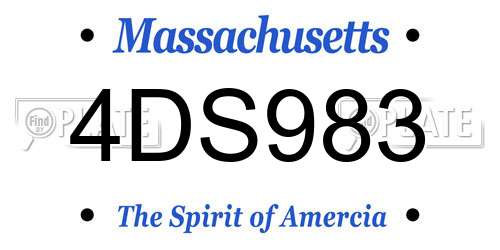 4DS983 Massachusetts License Plate
