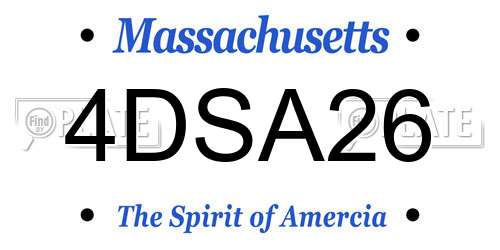4DSA26 Massachusetts License Plate