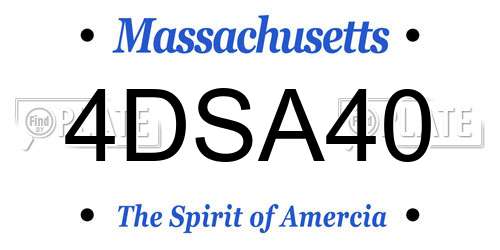 4DSA40 Massachusetts License Plate