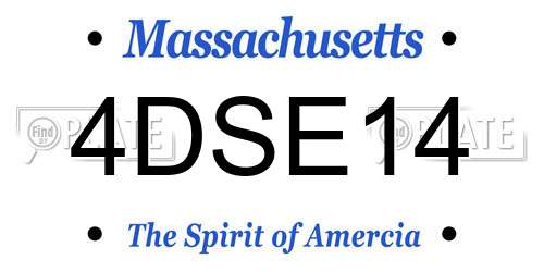 4DSE14 Massachusetts License Plate